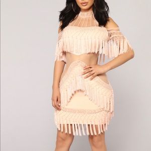 Rose Gold Fringe Dress From Fashion Nova